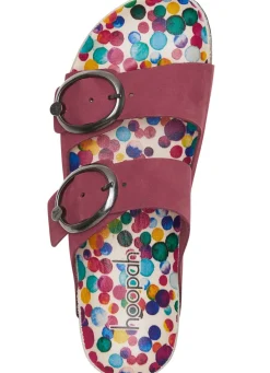 Andrea Conti Pantolette mit bunt bedrucktem Lederfußbett