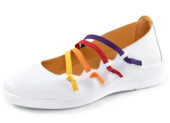 Andrea Conti Slipper mit bunten, dekorativ eingesetzten Gummizügen