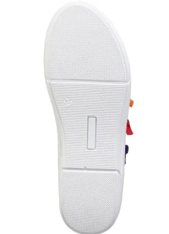 Andrea Conti Slipper mit bunten, dekorativ eingesetzten Gummizügen