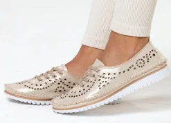 Andrea Conti, sommerliche Damen-Schnürschuhe, Weite G, mit herausnehmbarem Fußbett