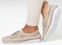 Andrea Conti, sommerliche Damen-Schnürschuhe, Weite G, mit herausnehmbarem Fußbett