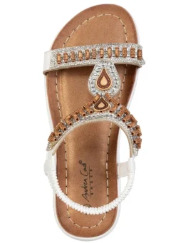 Andrea Conti, stylische Damen-Sandalen, Weite G, mit elastischem Fersenriemchen