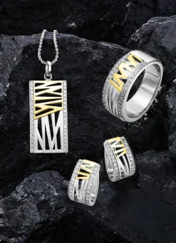 Anhänger in Bicolor mit synth. Zirkonia