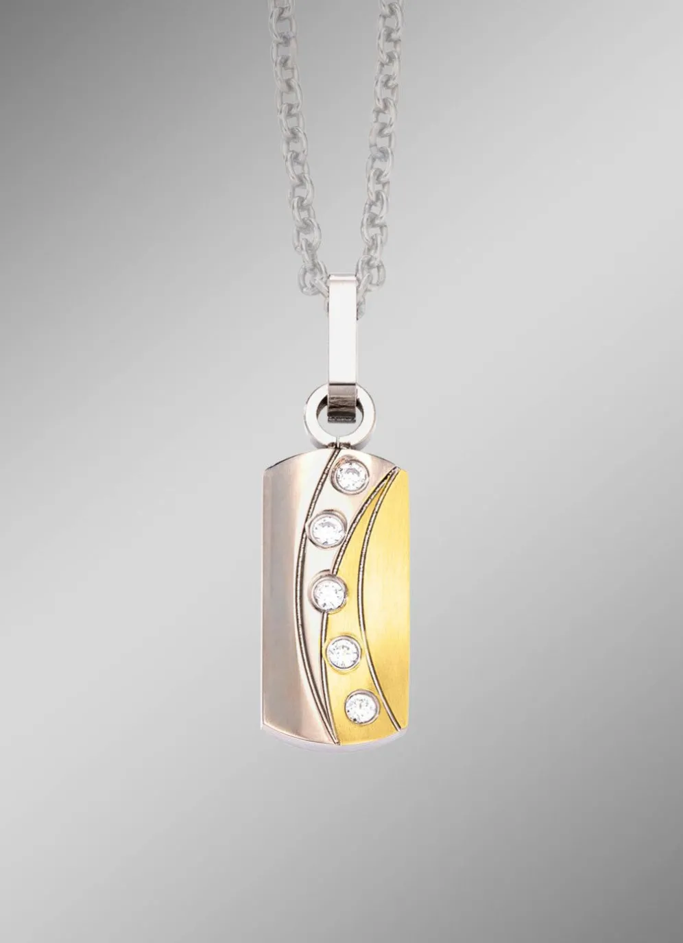 Anhänger in Bicolor mit synth. Zirkonia