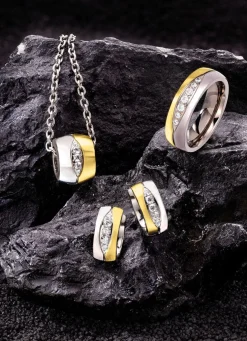 Anhänger in Bicolor mit synth. Zirkonia