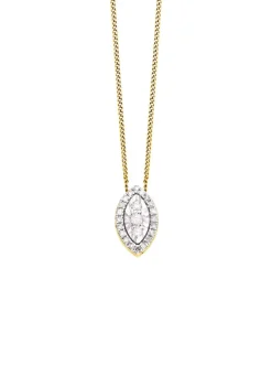 Anhänger mit 3 Brillanten, 20 Diamanten und Ankerkette