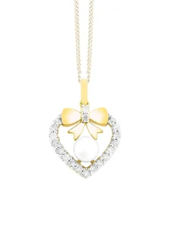 Anhänger mit 19 Brillanten und Süßwasser-Zuchtperle