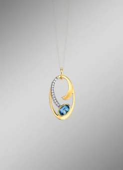 Anhänger mit Blautopas und Zirkonia