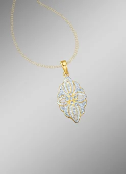 Anhänger mit Diamanten im Blumendesign