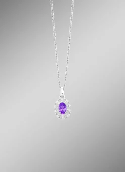Anhänger mit echt Amethyst und synth. Zirkonia