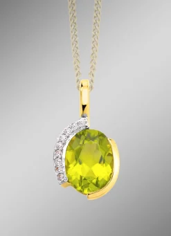 Anhänger mit echt Peridot und synth. Zirkonia