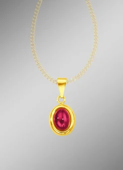 Anhänger mit echtem Rubin-Cabochon