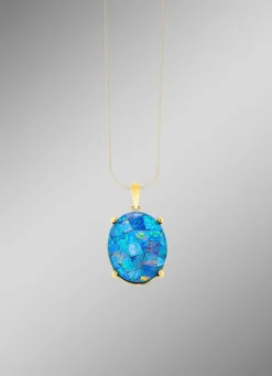 Anhänger mit Mosaik-Opaltriplette, beh.