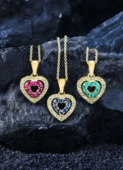 Anhänger mit synth. Zirkonia und grünen Schmucksteinen