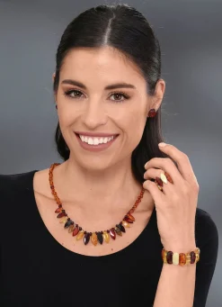 Armband, echte bunte Naturbernsteine