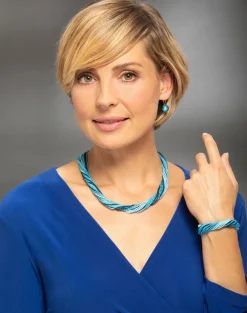 Armband mit Muranoglas in Blautönen