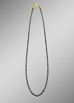 Außergewöhnliche Halskette mit Roh-Diamanten in Dunkelgrau