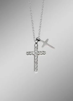 Ausdrucksstarke Halskette mit synth. Zirkonia