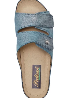 Bequeme Damen-Pantoletten, Weite G, mit Klettverschluss