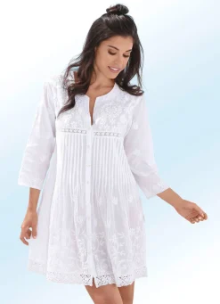 Bestickte Tunika aus reiner Baumwolle