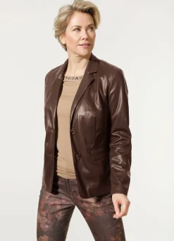 Blazer aus Nappaleder-Imitat