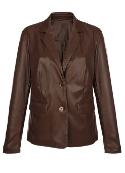 Blazer aus Nappaleder-Imitat