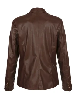 Blazer aus Nappaleder-Imitat
