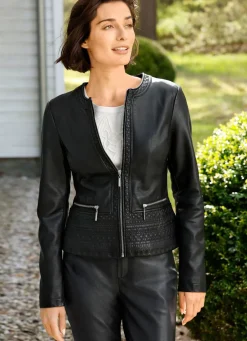 Blazer mit toniger Stickerei