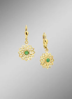 Blühende Eleganz: Ohrringe mit echt Smaragd