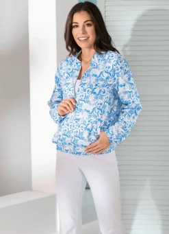 Blusenjacke mit gesmokten Abschlüssen