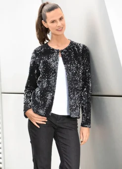 Blusenjacke mit Pailletten