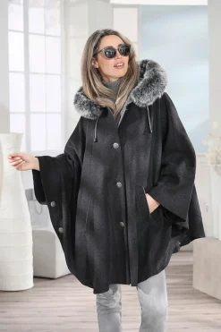 Cape mit Knopfleiste