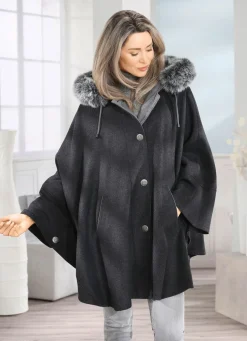 Cape mit Knopfleiste