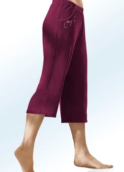 Caprihose mit dekorativer Schmucksteinzier