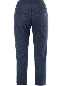 Caprijeans mit Strasssteinchenzier