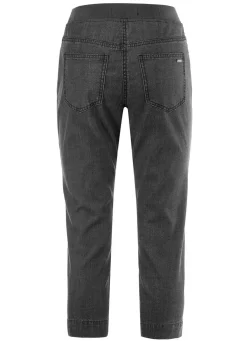 Caprijeans mit Strasssteinchenzier