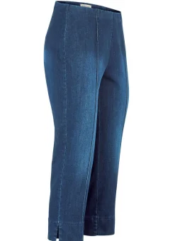 Capri-Jeans mit streckenden Biesen