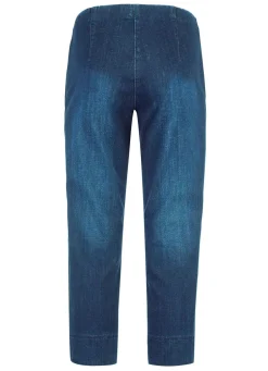 Capri-Jeans mit streckenden Biesen