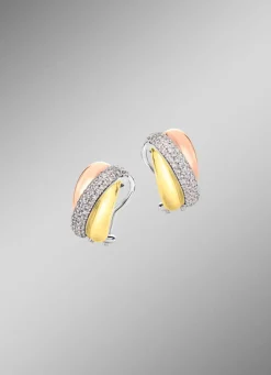 Clipstecker in Tricolor mit synth. Zirkonia