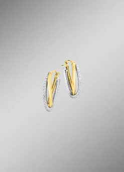 Creolen in Bicolor mit synth. Zirkonia