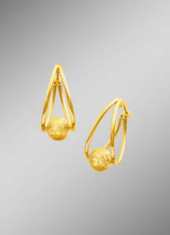 Creolen mit diamantierter Kugel