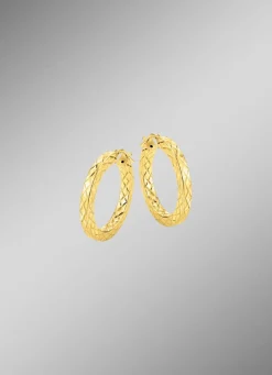 Creolen mit Struktur aus vergoldetem Silber