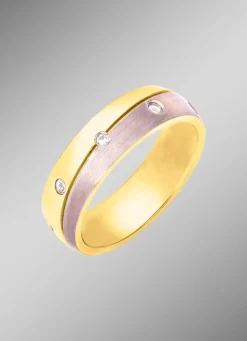 Damenring in Bicolor mit synth. Zirkonia