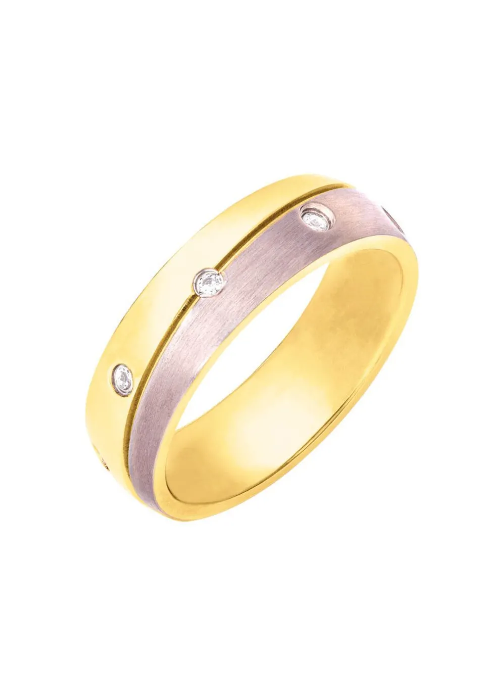 Damenring in Bicolor mit synth. Zirkonia