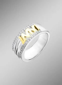 Damenring in Bicolor mit synth. Zirkonia