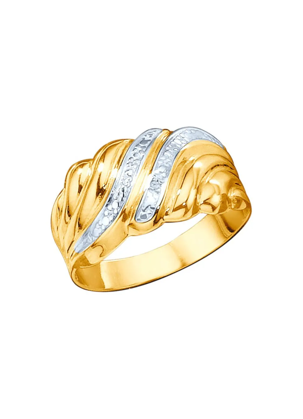 Damenring in Bicolor mit Diamant