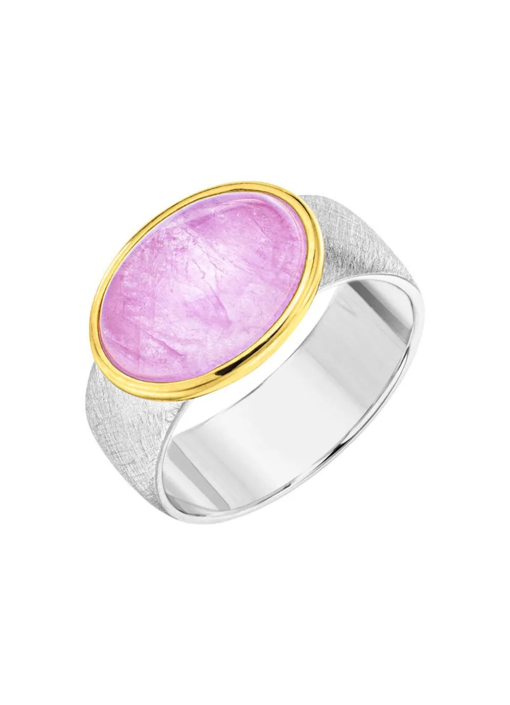 Damenring in Bicolor mit Milky-Kunzit