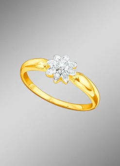 Damenring mit Brillant und Diamanten