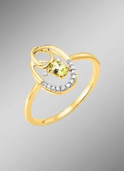 Damenring mit Brillanten und Peridot