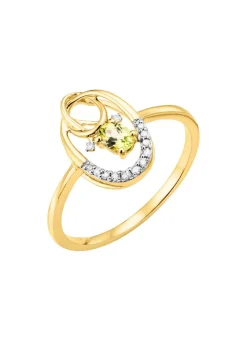 Damenring mit Brillanten und Peridot